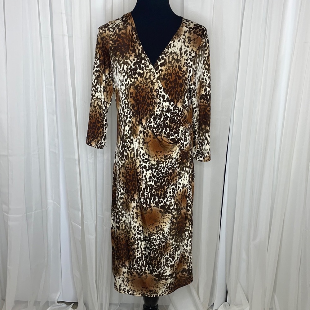 Animal Print PerSeption Concept Lycra V-neck Dress